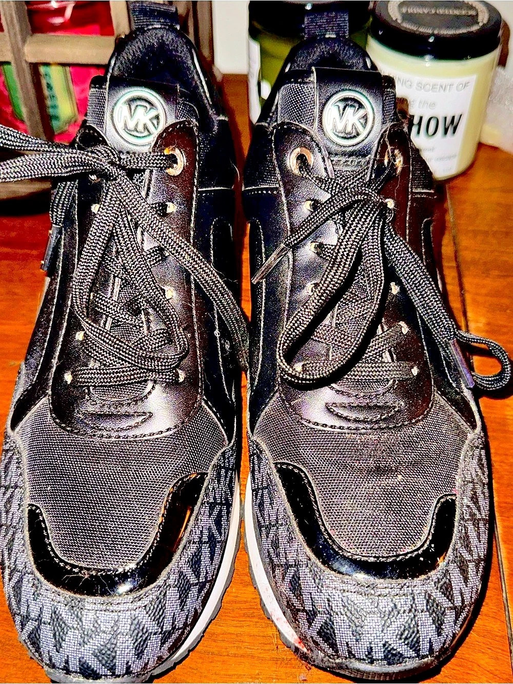 Michael Kors Georgie Signature Logo Trainer Black Sneakers